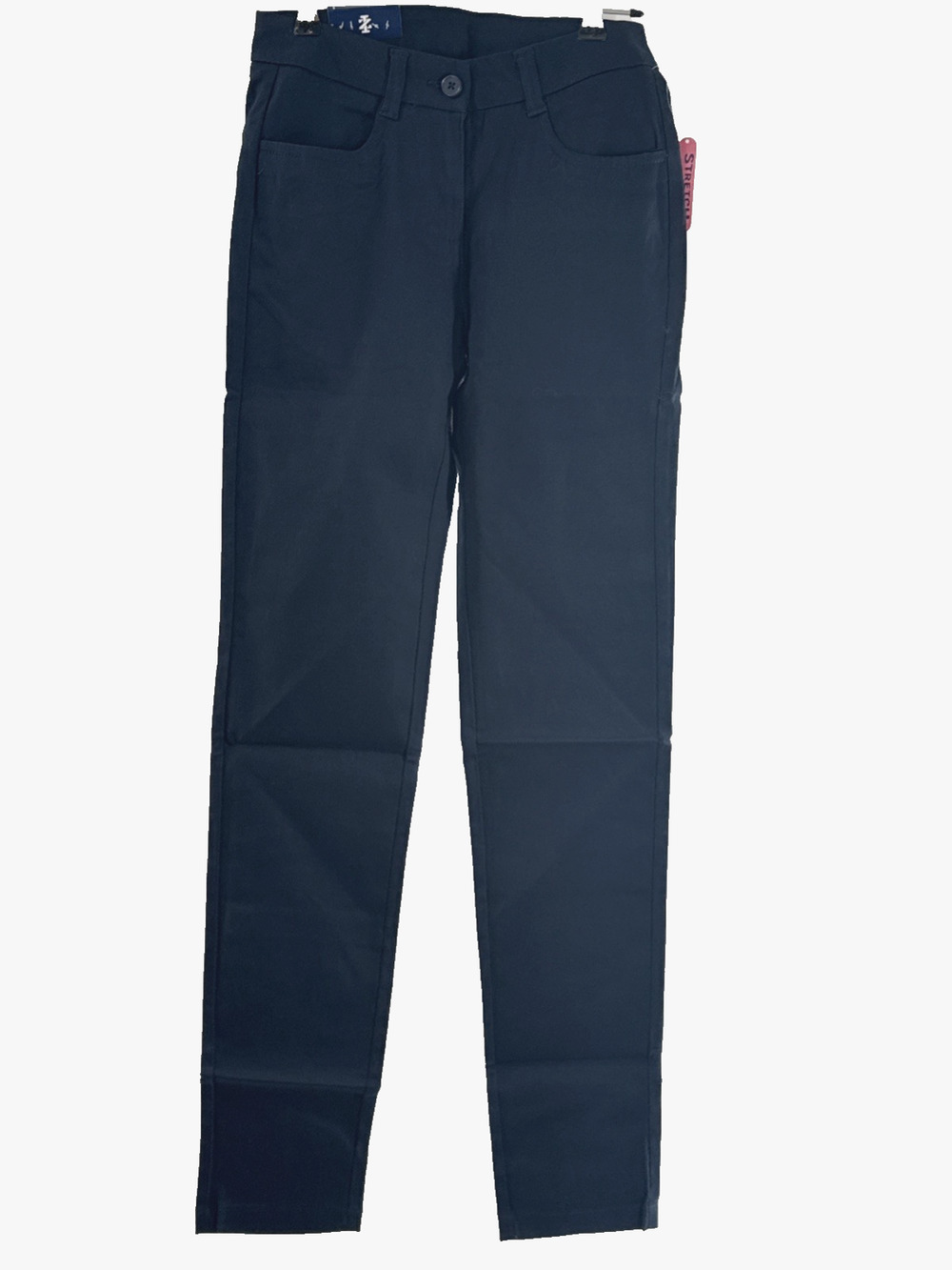$44 IZOD Junior's Uniform Skinny Stretch Twill Pant Schoolwear Size 1 Navy Blue